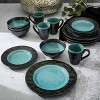 Gibson Elite Dragonstone 16 Piece Stoneware Reactive Glaze Dinnerware Set in Aqua - 2 of 4