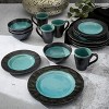 Gibson Elite Dragonstone 16 Piece Stoneware Reactive Glaze Dinnerware Set in Aqua - image 2 of 4