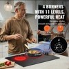 VEVOR Electric Cooktop, 24 inch 4 Burners Built-in Electric Stove Top, 6000W Ceramic Top Radiant Cooktop, with Glass Panel, Knob Control - 4 of 4