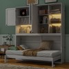 TiramisuBest Twin Size Wall Murphy Bed with Top Cabinet, Shelves ,Space Saving Foldable Bed with Light & USB - 3 of 4