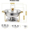 Chafing Dish Buffet Set 5QT, Stainless Steel Round Chafing Dishes for Buffet with Lid Holder & Glass Lid, Buffet Servers and Warmers - 2 of 4