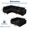 134" Modular Sectional Sofa, 4 Seat High Density Sponges Cloud Couch L Shaped Sofa, Velvet Couch with Upholstered for Living Room, Apartment - 3 of 4