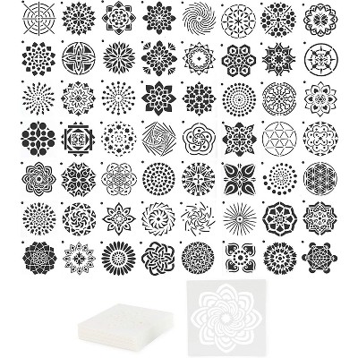 Bright Creations Mandala Dot Paint Stencils - Reusable DIY Painting Templates (3.6" x 3.6", 56 PCS)