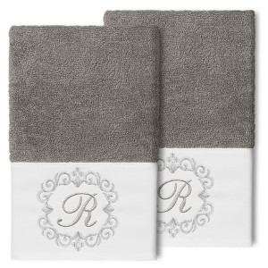 Linum Home Textiles 100% Turkish Cotton MONICA 2PC Embellished Hand Towel Set - 1 of 1