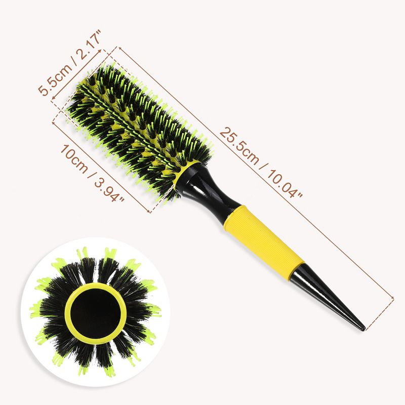 Unique Bargains Nylon Bristle Pins Round Hair Brush Yellow 10.04"x2.17" 1 Pc, 3 of 7