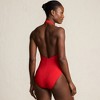Lands' End Women's SlenderSuit Halter Ruched Plunge High Leg One Piece Swimsuit - 2 of 4
