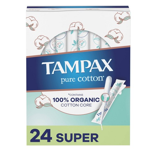 L. Organic Cotton Super and Super Plus Absorbency Compact Tampons 30 Count