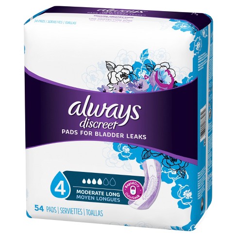 Always Discreet Incontinence Pads - Moderate Absorbency - Long - Size 4 ...