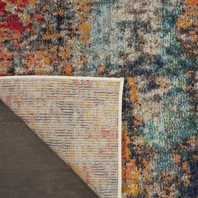 Multicolor Abstract Rectangular Synthetic Area Rug