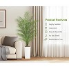 Fake Palm Tree Faux Areca Palm Plants with Lifelike Palm Leaves Realistic Trunks Fake Tropical Palm Tree with Lighting Trapezoidal Prism White Pot - 3 of 4