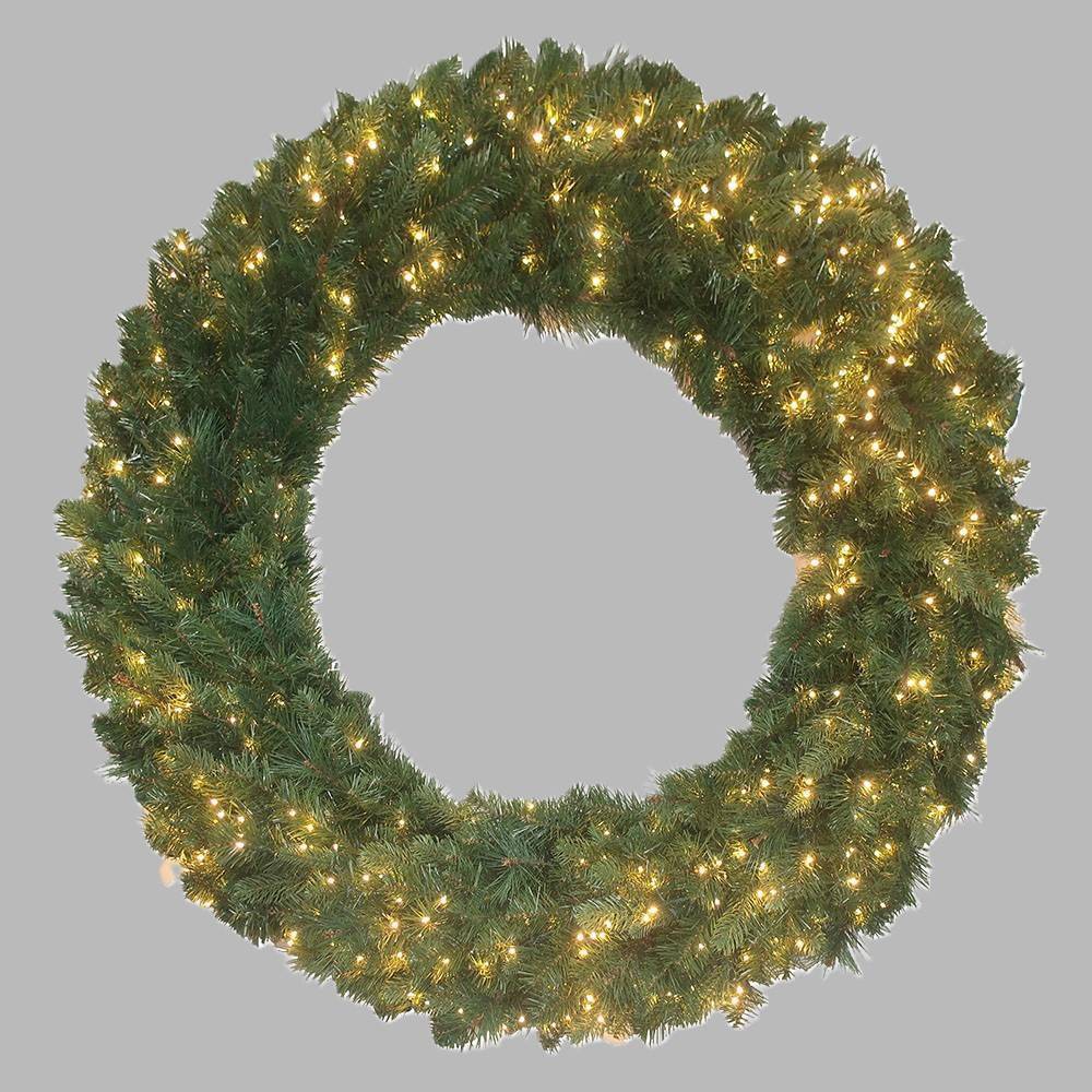 Aurio 48" Pre-lit Bristol Pine Christmas Artificial Wreath with Twinkling Warm White LED Lights
