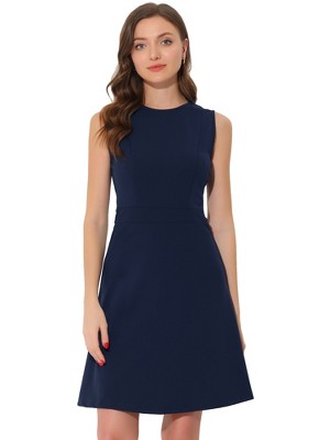 INSPIRE CHIC Women's Work Round Neck Sleeveless Fit and Flare Dresses
