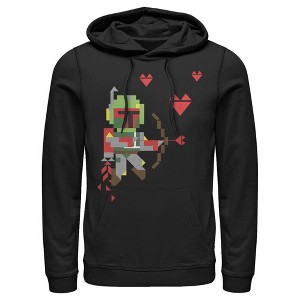 Men's Star Wars Valentine's Day Boba Fett Cupid Pull Over Hoodie - 1 of 4