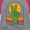 Girls' - Instant Message - Cactus Peace Sign Shirt Tail Raglan Graphic T-shirt - 2 of 4