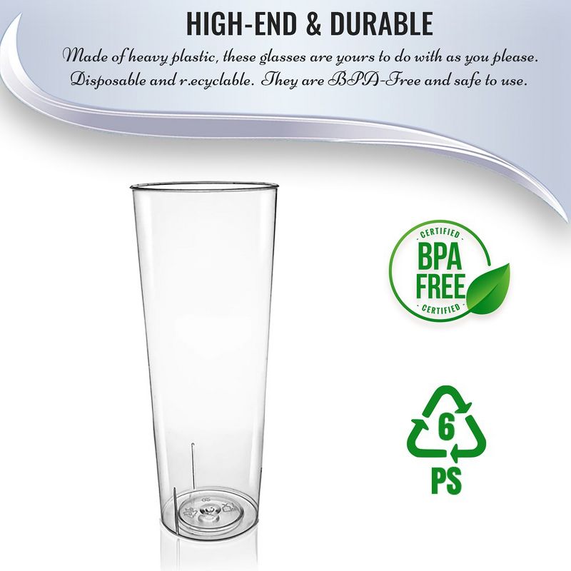 Smarty Had A Party 10 oz. Clear Round High Ball Disposable Plastic Cups, 5 of 7