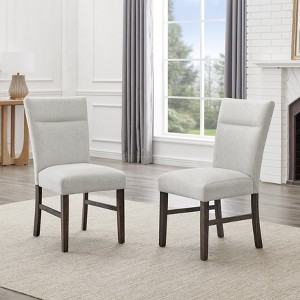 Roundhill Furniture Sorlen Modern Gray Upholstered Dining Chairs, Set of 2 - 1 of 4