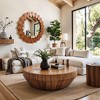 LuxenHome Pine Wood Frame 35-Inch Round Wall Mirror Brown - 4 of 4