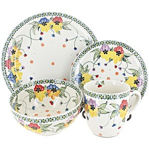 Blue Rose Polish Pottery 1000 Millena 16 Piece Dinnerware - 1 of 1