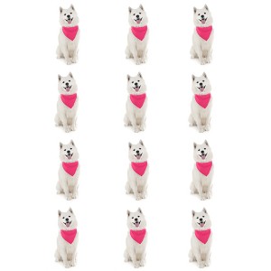 12 Pack Solid Color Polyester Triangle Dog Bandanas Great for Events - 1 of 4