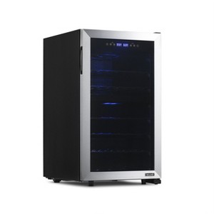 Newair Freestanding 43 Bottle Dual Zone Compressor Wine Fridge in Stainless Steel, Adjustable Racks and Exterior Digital Thermostat - 1 of 4