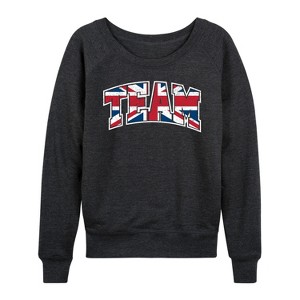 Women's - Instant Message - Team Great Britain Lightweight French Terry Wide Neck Long Sleeve Graphic Shirt - 1 of 4