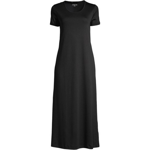 Lands' End Women's Supima Cotton Short Sleeve Midcalf Nightgown Dress ...