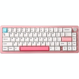 YUNZII AL66 Wireless Mechanical Keyboard,65% Knob Control Aluminum Gaming Keyboard, Gasket Mounted RGB Keyboard(Milk Switch, Pink) - 1 of 4