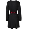 Womens Dress Surplice Dress V Neck Dress Smocked Waist Dress Casual Mini Dress Peplum Wasit Dress - 3 of 4