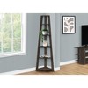 Bookshelf, Bookcase, Etagere, Corner, 5 Tier, 72"h, Office, Bedroom, Brown Laminate, Contemporary, Modern - 2 of 4