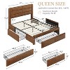 Yaheetech Upholstered Bed Frame with 3 Storage Drawers and Built-In USB Ports - 3 of 4