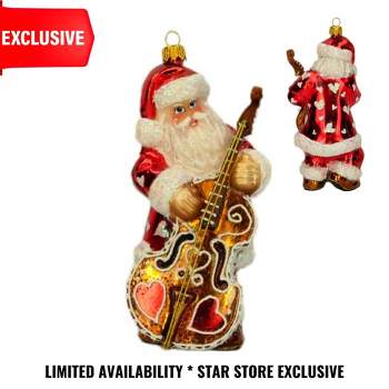 Heartfully Yours Sweet Tones Star Exclusive  -  One Exclusive, Limited Glass Tree Ornament Coloration 6.5 Inches -  Ornament Santa Cello Hearts  - 