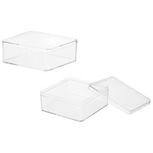 Unique Bargains Acrylic Cube Storage Collectible Display Boxes 2 Pcs Clear - 1 of 4