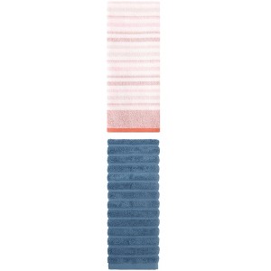 REGALWOVEN Striped Pattern Decorative Cotton Bathroom Hand Towels 14" x 30"/13" x 27" 2 Pcs - 1 of 4