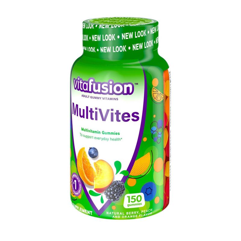 Vitafusion MultiVites Adult Multivitamins Daily Gummy Vitamins - Berry, Peach and Orange Flavored - 150ct, 4 of 14