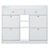 2-Tier Shoe Cabinet with 4 Flip for Entryway Modern Shoe Storage Cabinet with Drawers Freestanding Shoe Rack Storage Organizer for Hallway White - 4 of 4
