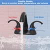 LOVMOR 2-Handle Bathroom Sink Faucet 3 Hole, Black - 4 of 4