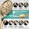 Cobbe High Pressure 9 Functions Shower Head with handheld, Built-in Power Spray, Stainless Steel Hose Adjustable Bracket, Gold - 3 of 4