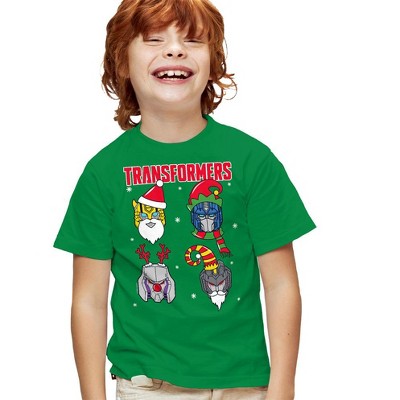 Boys' Short Sleeve Transformers Christmas Santa Robots T-Shirt