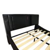 Queen Size Upholstered Bed Frame  Curve Design Platform Bed Frame With Wood Slat Support Backrest - 4 of 4