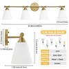 POWLIG 33.86-in 4-Light Gold Bathroom Vanity Light Fixture with Opal Frosted Glass Shade - 2 of 4