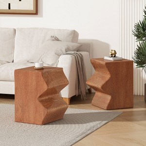 MAYEERTY 1 Pack Modern Geometric Side Table Set of 2, MGO End Table for Indoor Outdoor Living Room, Patio - 1 of 4