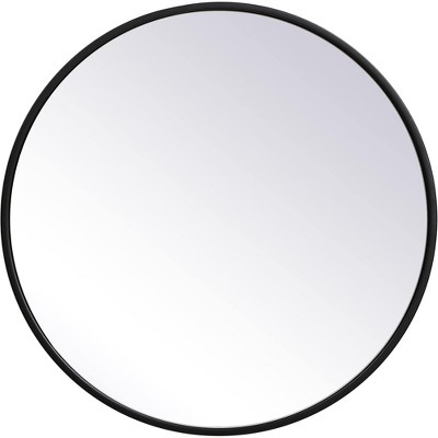 Elegant Lighting Metal frame round mirror 21 inch in Black