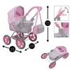 Cotton Candy Pink Amanda Doll Pram in Grey Polka Dots W/ Matching Handbag - 2 of 4