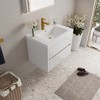 Whisen Pre-Assembled Floating Wall-Mounted Bathroom Vanity with Stone Resin Sink, U-Shaped Storage Drawers - 3 of 4