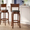 Flash Furniture Nichola Commercial Grade Classic Open Back Swivel Bar Height Pub Barstool with Bowed Wooden Frame and Padded, Uphosltered Seat - 2 of 4