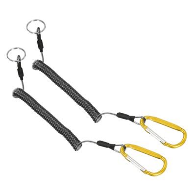 Unique Bargains Retractable Flexible Waterproof Rustproof Lanyard Safety Cord Spiral Lanyard 2 Pcs