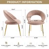 Upholstered Dining Chairs with Curved Backrest and Golden Metal Legs, Elegant Chairs for Kitchen or Dining Room-Cuddlewood - 4 of 4