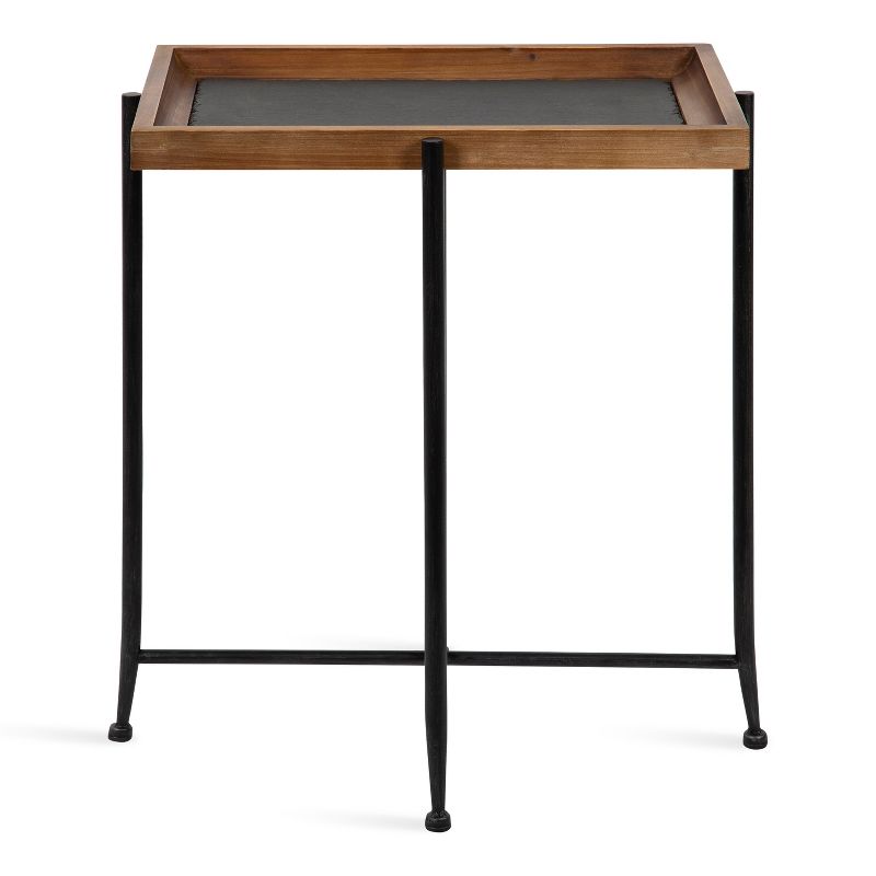 Kate and Laurel Mecabe Rectangle Metal Side Table, 19.75x13.5x23.25, Rustic Brown and Black, 4 of 9