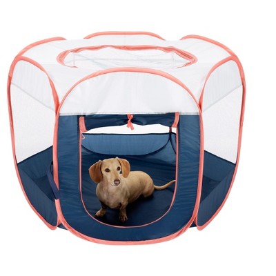 Navy Medium Portable Mesh Pet Playpen