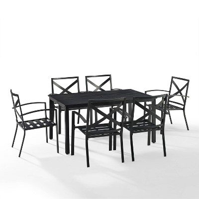 Mist and Bronze 7-Piece Outdoor Dining Set with Cushions